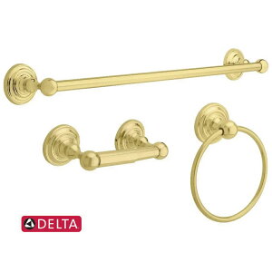 送料無料 ハンガー おしゃれハンガー タオルハンガー タオル掛け タオルリング リングハンガー トイレットペーパーホルダー バスキット DELTA デルタ ゴールド アメリカ ポリッシュドブラス