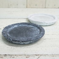 受け皿 おしゃれ 植木鉢 ロゼッタ皿S (2色)＜ 12.5cm 4号 ホワイト ブラック プランター セメント トレー…