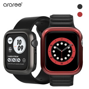 �A�b�v���E�H�b�` �ی�P�[�X �J�o�[ araree AMY �f���A�����C���[ �A�b�v���E�H�b�` �A�N�Z�T���[ for Apple Watch 44mm (Series 6/5/4�ASE 3/2/1) �t���[�� �X�|�[�c �S�ʕی� �ϏՌ� ���� �����Y �������