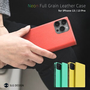 iphone 13 iPhone 13 Pro �P�[�X �蒠�^ �{�v SLG Design Neon Full Grain Leather Case �l�I���J���[ ���� ������� �v �J�[�h �p�X�e���J���[ ��i ���U�[ �؍� �u�����h ������ �����Y ���f�B�[�X �M�t�g