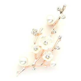 桜モチーフ パール×ビジュー ブローチ 送料無料 フォーマル 入学式 卒業式 セレモニー 結婚式 お呼ばれ 上品 華やか レディース アクセサリー
