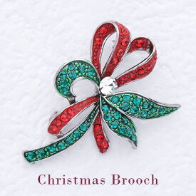 クリスマスカラー ワンポイント ブローチ ピンブローチ ジャケット、帽子、バッグにワンポイント