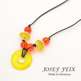 ドイツ製　JOSEF　FEIX　イエロー系マットビーズ　ローブペンダント レディースジュエリー　アクセサリー　インポート　コスチュームジュエリー　パーティー　結婚式　発表会　お呼ばれ