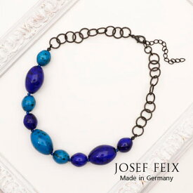 ドイツ製　JOSEF　FEIX　3カラー　ブルー、グリーン、ピンク　ガラスビーズネックレス　天然石調　レディースジュエリー　アクセサリー　インポート　コスチュームジュエリー　パーティー　結婚式　発表会　お呼ばれ