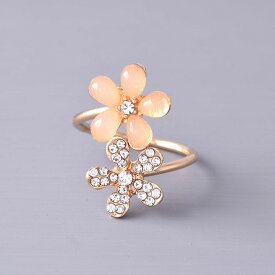 リング 指輪 花 フラワー ピンク 植物モチーフ 11～12号 かわいい ファッションリング レディース アクセサリー