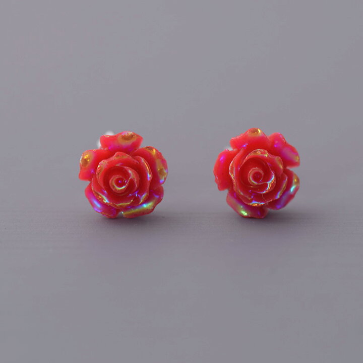 楽天市場】ピアス フラワー レッド キレイ 薔薇 ピアス バラ ばら 花 