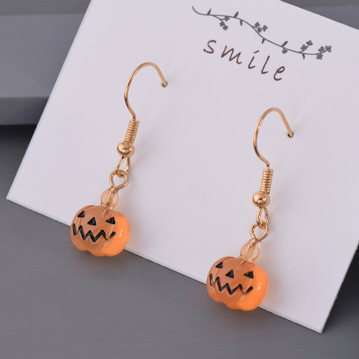 楽天市場】オバケ かぼちゃのピアス ハロウィン かわいい フックピアス 