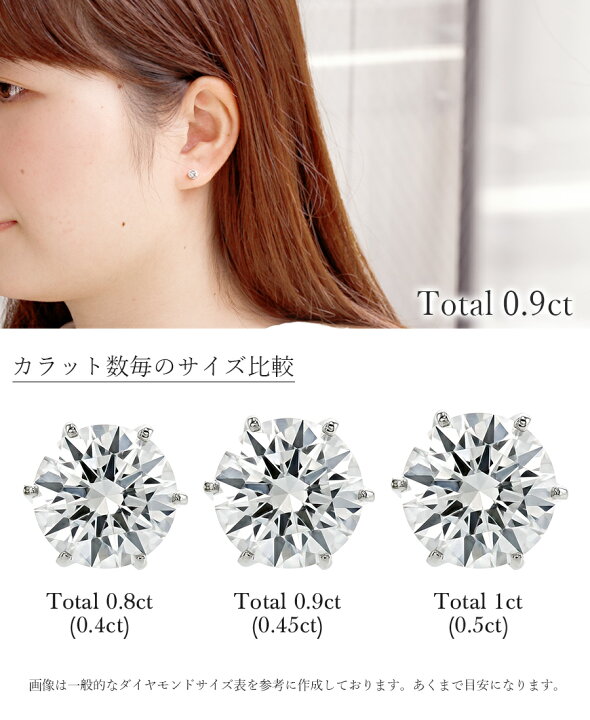 楽天市場】ダイヤモンド ピアス 1ct(Total) FAINT BROWNクラス SI 