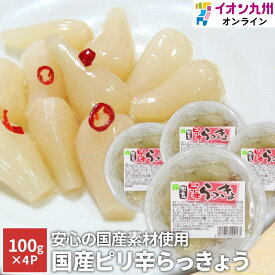 【P3倍★1/15 0:00~1/16 9:59】 らっきょう 国産 ピリ辛らっきょう 4点セット カレー 漬け物 グルメ お取り寄せグルメ おつまみ 付け合わせ イオン九州
