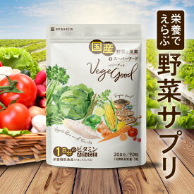 国産 野菜サプリ 栄養 で選ぶなら ベジーグッド vegegood 1ヶ月分 1日分の ビタミン A B1 C E 純国産 野菜 果物 サプリメント スーパーフード 健康 やさい 野菜不足 野菜嫌い 1000円ポッキリ 送料無料