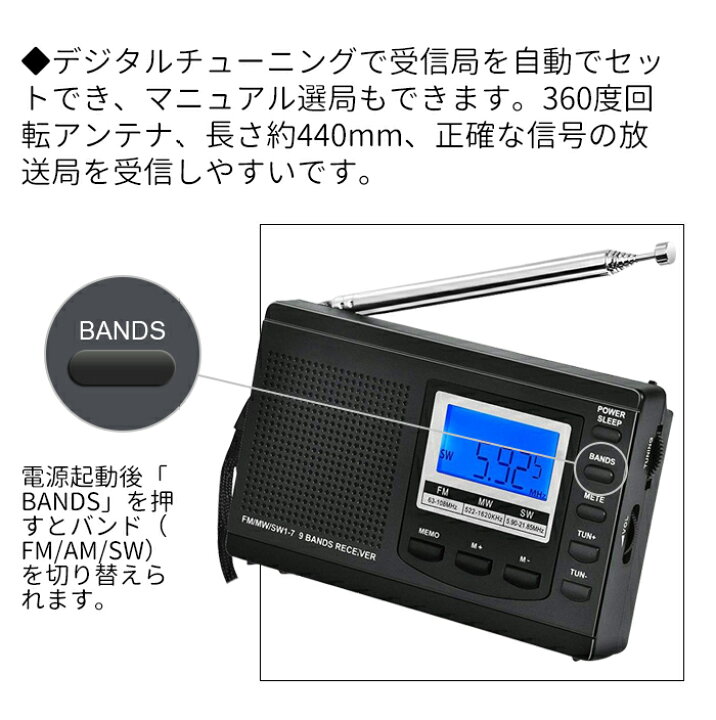 楽天市場】スリープオートオフ機能付き ラジオ 小型ポータブル FMAMSW ワイドFM対応 高感度受信クロックラジオ イヤホン付き タイマー機能 USB電池式 横置き型 日本語取扱説明書付き : ElecTown 楽天市場】スリープオートオフ機能付き ラジオ 小型ポータブル FMAMSW ワイドFM対応 高感度受信クロックラジオ イヤホン付き タイマー機能 USB電池式 横置き型 日本語取扱説明書付き : ElecTown