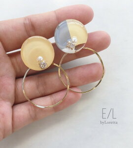 2way 3color hoop pierce/earring(LEMON) E/L byLoretta EL GoCb^ accessory ANZT[ t[v@2EFC@sAX@CO@`^@˂@@Nbv@I@@CG[@
