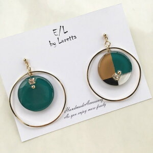3color big hoop pierce/earring(Green) E/L byLoretta EL GoCb^ accessory ANZT[@}`J[@O[@x[W@ubN@sAX@CO@I@`^@@˂@N
