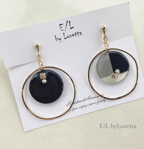 3color big hoop pierce/earring(Navy)@E/L byLoretta EL GoCb^ accessory ANZT[@lCr[@O[@zCg@NA@}`J[@sAX@CO@@I@@˂