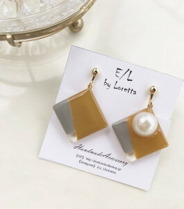 Asymmetry art pierce/earring(Mustard)�@E/L byLoretta EL �G���o�C�����b�^ accessory �A�N�Z�T���[�@�A�V�����g���[�@�T�C�Y�t���[�@�}�X�^�[�h�C�G���[�@�O���[�@�}���`�J���[�@�s�A�X�@�C�������O�@�I