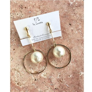 Cotton pearl stick hoop pierce/earring@E/L byLoretta EL GoCb^ accessory ANZT[@t[v@Rbgp[@S[h@zCg@sAX@CO@I@`^@@˂@