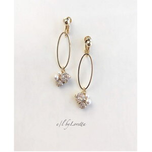 Bijou oval hoop pierce/earring(Crystal)@E/L byLoretta EL GoCb^ accessory ANZT[@rW@t[v@NX^@sAX@CO `^@˂@@Nbv@Zbg@
