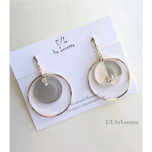 3color big hoop pierce/earring(Beige)@E/L byLoretta EL GoCb^ accessory ANZT[@rbOt[v@x[W@O[@NA@}`J[@sAX@CO@`^@@˂