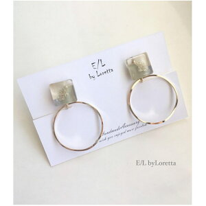 3color square hoop pierce/earring(Olive)@E/L byLoretta EL GoCb^ accessory ANZT[@XNGA@lp@t[v@I[u@O[@sAX@CO@`^@@˂@Nb
