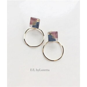 3color square hoop pierce/earring(Pink)@E/L byLoretta EL GoCb^ accessory ANZT[@XNGA@t[v@sN@lCr[@NA@}`J[@sAX@CO@`^@@
