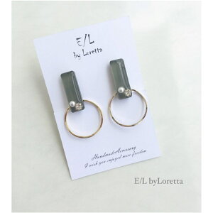 Color bijou stick hoop pierce/earring(Khaki)@E/L byLoretta EL GoCb^ accessory ANZT[@XeBbN@rW@WG[@t[v@J[L@O[@sAX@CO@`^@
