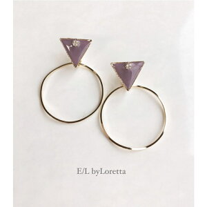 Triangle bighoop pierce/earring(Purple)@E/L byLoretta EL GoCb^ accessory ANZT[@gCAO@rbOt[v@p[v@WG[@sAX@CO@`^@˂@