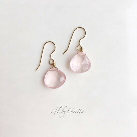 ローズクォーツ marron pierce/earring　アクセサリー　ピアス　イヤリング　PINK　ピンク　石竹色　GOLD　ゴールド　金　送料無料　レディース　女性　大人可愛い　かわいい　フェミニン　上品　お洒落　おしゃれ　カジュアル　エルバイロレッタ　E/L byLoretta　E/L