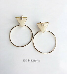 Triangle bighoop pierce/earring(Ivory)@E/L byLoretta EL GoCb^ accessory ANZT[@gCAO@Op@rbOt[v@sAX@CO@AC{[@zCg@`^@@