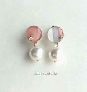 Mix color mini circle pearl pierce/earring(Peach Pink)�@E/L byLoretta EL �G���o�C�����b�^ accessory �A�N�Z�T���[�@�T�[�N���@�p�[���@�s���N�@�O���[�@�z���C�g�@�~�b�N�X�J���[�@�}���`�J���[�@�s�A�X�@�C