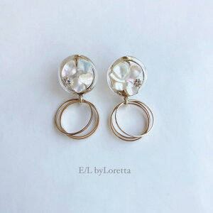 Mini circle shell triple hoop pierce/earring(Clear)@E/L byLoretta EL GoCb^ accessory ANZT[@~jT[N@VF@Lk@gvt[v@NA@zCg@@@sAX@C