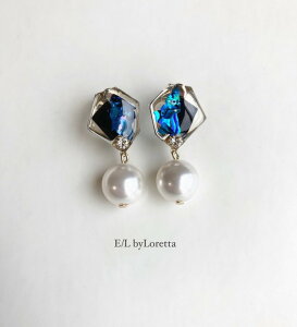 Shell art pearl pierce/earring�@E/L byLoretta EL �G���o�C�����b�^ accessory �A�N�Z�T���[�@�L�k���@�V�F���@�p�[���@�N���A�@�u���[�@�@�u���b�N�@���@�s�A�X�@�C�������O�@�`�^���@�����@�˂����@