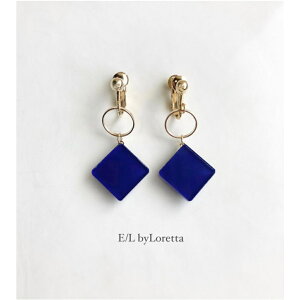Color square hoop pierce/earring(Blue)@E/L byLoretta EL GoCb^ accessory ANZT[@T[N@lp@t[v@u[@@sAX@CO@@`^@@˂@Nbv