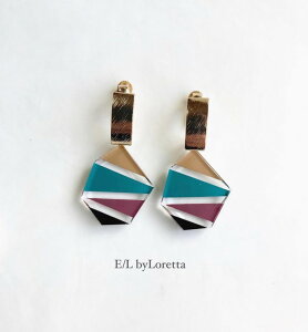 Stick gold plate KAKERA art pierce/earring(Mustard)�@E/L byLoretta EL �G���o�C�����b�^ accessory �A�N�Z�T���[�@�X�e�B�b�N�@�S�[���h�@�v���[�g�@�J�P���@�}�X�^�[�h�@���F�@�}���`�J���[�@�s�A�X�@�C����