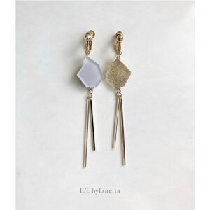 Asymmetry KAKERA w stick pierce/earring(Ice Gray × Gold)�@E/L byLoretta EL �G���o�C�����b�^ accessory �A�N�Z�T���[�@�A�V�����g���[�@�J�P���@W�X�e�B�b�N�@�A�C�X�O���[�@�O���[�@�u���[�@�S�[���h�@�s�A