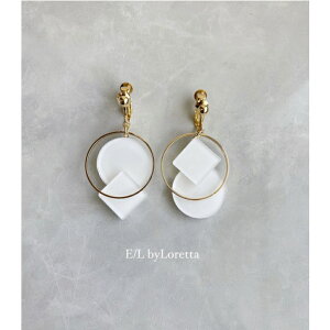 Square × circle color pierce/earring(White) [cc]@E/L byLoretta EL GoCb^ accessory ANZT[@XNGA@lp@T[N@ہ@zCg@@`^@@˂@Nbv@Zb