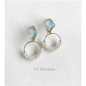 Mini KAKERA beads hoop pierce/earring (Mint) [cc]@E/L byLoretta EL GoCb^ accessory ANZT[@JP@r[Y@t[v@sAX@CO@~g@u[@@@`^@@