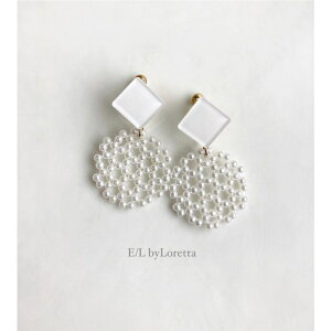 Color square × circle pierce/earring(White) [cc] E/L byLoretta EL GoCb^ accessory ANZT[ XNGA@lp@T[N@zCg@@r[Y@@`^@@˂@Nbv@