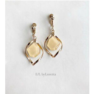 KAKERA color twist hoop pierce/earring(Yellow) [cc]@E/L byLoretta EL GoCb^ accessory ANZT[@JP@cCXgt[v@CG[@F@sAX@CO@`^@@˂@N