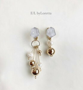 Asymmetry metal ball × Wp[ KAKERA pierce/earring (Gray) [cc] E/L byLoretta EL GoCb^ accessory ANZT[ AVg[@^{[@Wp[@O[@sAX@CO@`^