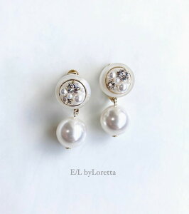 Mini circle bijou color pearl pierce/earring(White) [cc]�@E/L byLoretta EL �G���o�C�����b�^ accessory �A�N�Z�T���[�@�r�W���@�T�[�N���@�p�[���@�z���C�g�@���@�s�A�X�@�C�������O�@�`�^���@�����@�˂����@