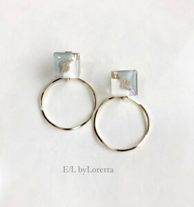 3color square hoop pierce/earring(Mint)@E/L byLoretta EL GoCb^ accessory ANZT[@XNGA@t[v@~g@u[@O[@@zCg@NA@}`J[@`^@@