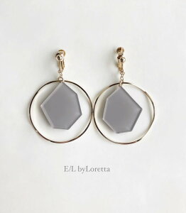 Color KAKERA big hoop pierce/earring(Beige×Beige) [cc]@E/L byLoretta EL GoCb^ accessory ANZT[@rbOt[v@x[W@JP@sAX@CO@`^sAX@@˂@N