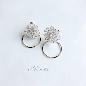 Crystal beads hoop pierce/earring [cc]@E/L byLoretta EL GoCb^ accessory ANZT[@NX^@r[Y@t[v@sAX@CO@S[h@GOLD@@@`^@@˂