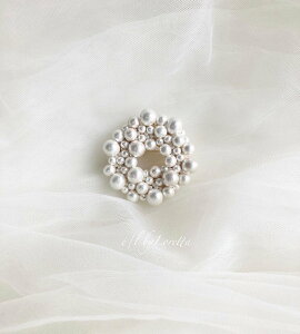 Cotton pearl volume circle brooch�@�A�N�Z�T���[�@�u���[�`�@GOLD�@�S�[���h�@���@WHITE�@�z���C�g�@���@���������@�T�[�N���@�傫�߁@���f�B�[�X�@�����@��l�����@�t�F�~�j���@��i�@�������@