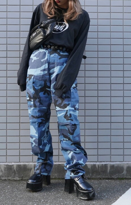 楽天市場】Camouflage Cargo Pants（blue）レディース メンズ ユニ 