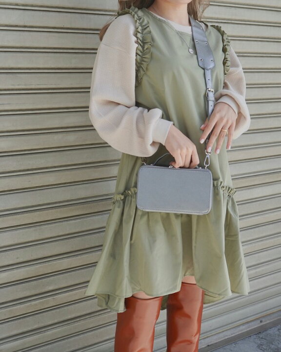 楽天市場】Frill Design No-sleeve Onepiece (green tea) レディース  