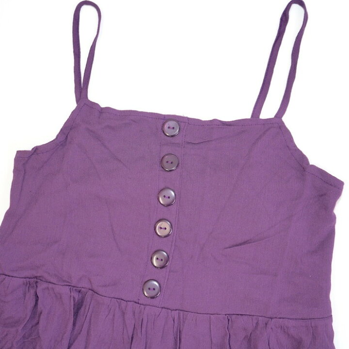 楽天市場】Button Design Cami-onepiece (purple) キャミワンピース 