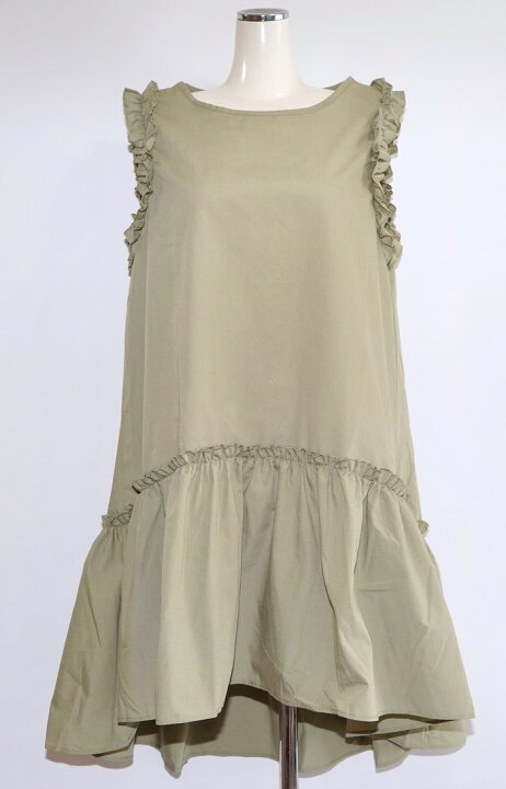 楽天市場】Frill Design No-sleeve Onepiece (green tea) レディース  
