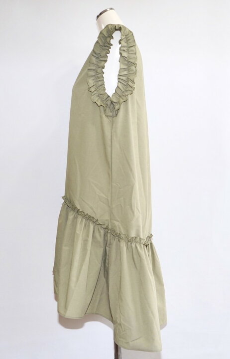 楽天市場】Frill Design No-sleeve Onepiece (green tea) レディース  