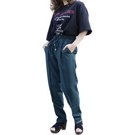 Center Press Tapered Pants (green)　レディース　パンツ　ロング　緑色　グリーン　ウエストゴム　ウエスト紐　女性　ボトムス　おしゃれ　お洒落　ファッション　ブランド　アパレル　洋服　A.D.G ADG エーディージー　ストリート　韓国　送料無料